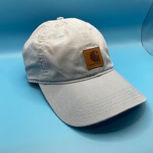 Carhartt Hat Baseball Cap Adjustable Light Blue  Leather Patch On Front